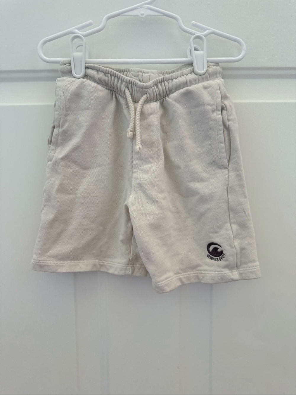 Zara Cream Elastic Waist Kids Shorts